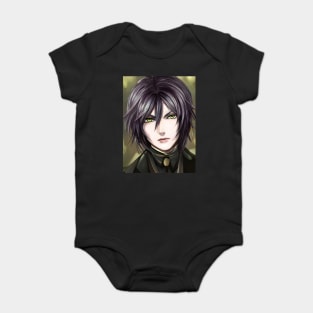 Black Hair Emo Anime Boy Baby Bodysuit